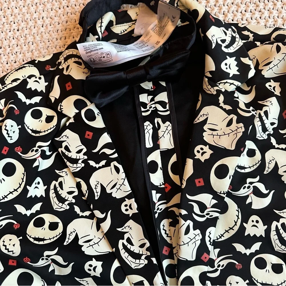 Disney Nightmare Before Christmas Glow in the Dark Blazer Light Up Bow Tie S/M